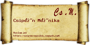 Csipán Mónika névjegykártya