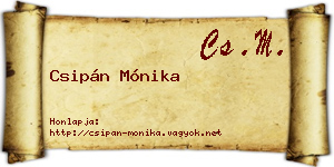 Csipán Mónika névjegykártya